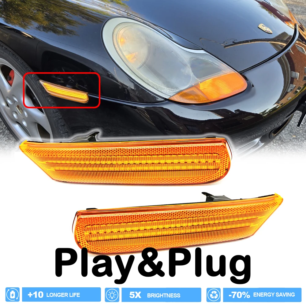 

Canbus LED Sequential Blinker Front Fender Side Marker Light for Porsche Boxster 986 996 911 Carrera Turbo Targa GT2 GT3