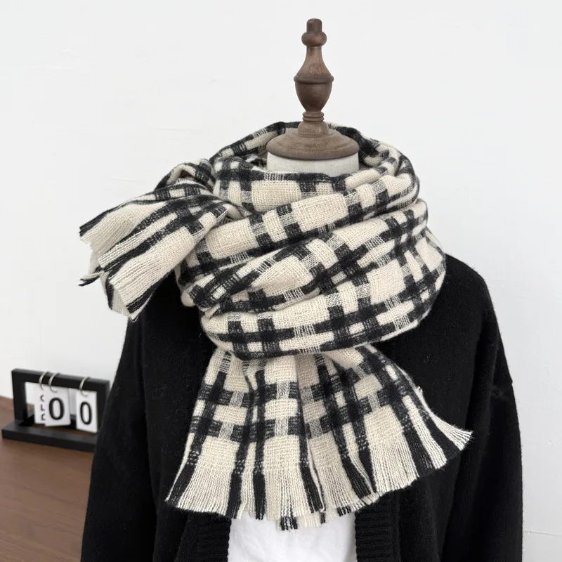 فتاة الشتاء وشاح شرابة شبكة شال الخريف الشتاء الدفء رشاقته يندبروف الزي الخارجي تنوعا الأوشحة الناعمة والزجة