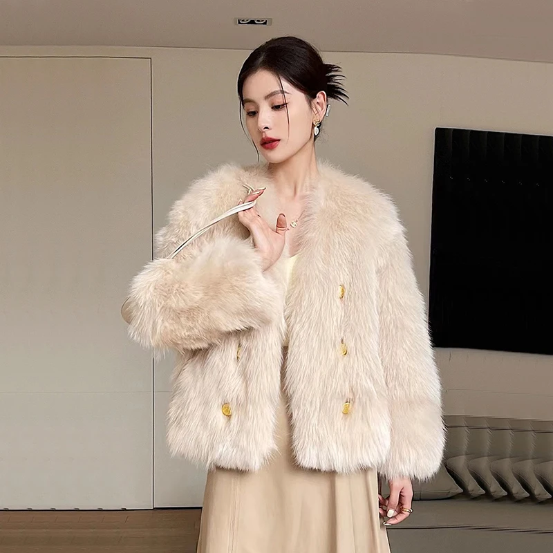 

Korean Faux Lamb Wool Coats Womeny2K Streetwear All Match Faux Fur Jackets Woman Winter Thick Warm Casual Plush Coat New