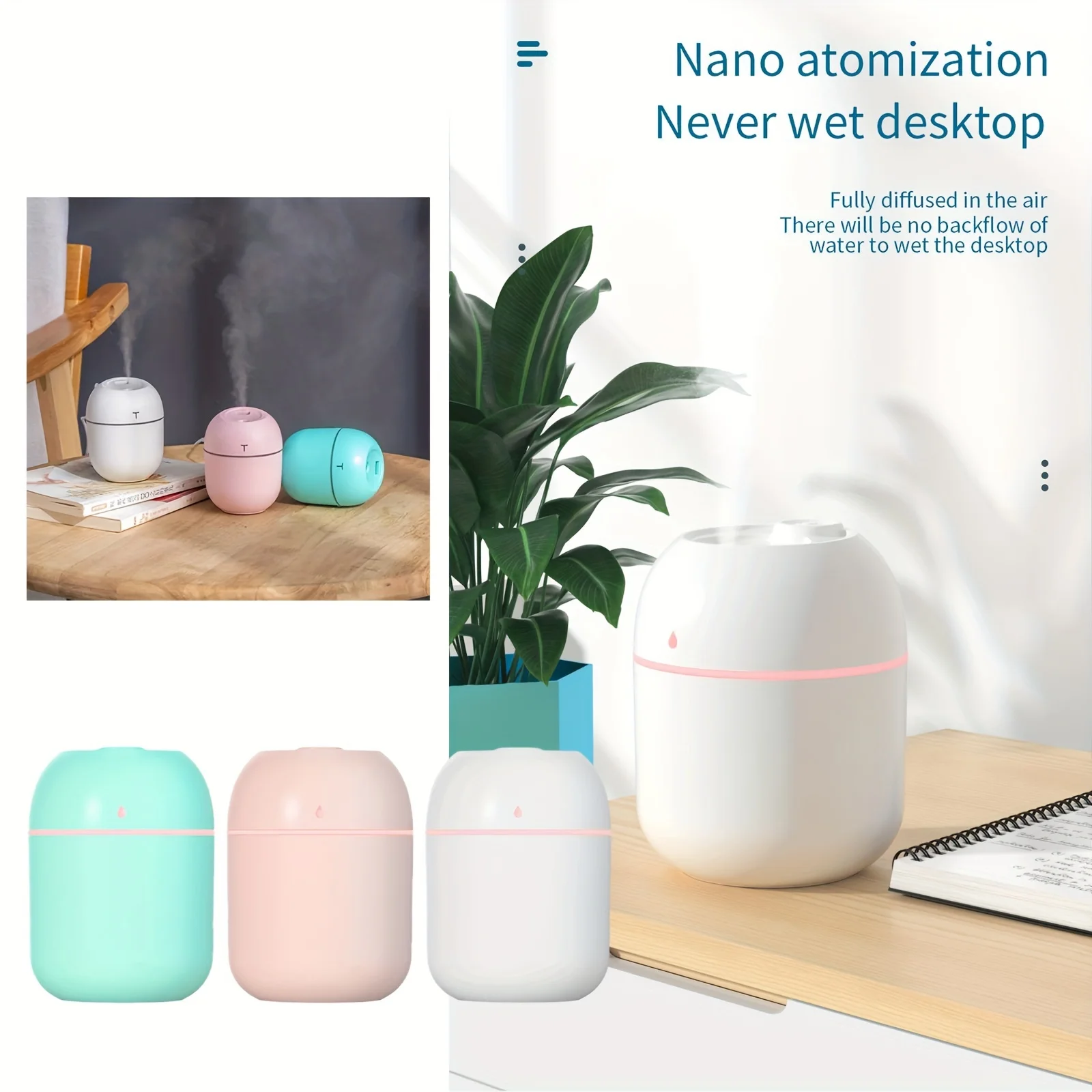 Portable 220ml H2o Mini Cup Sprayer Mist humidifier Double Wet Aroma Essential Oil Diffuser Car usb air humidifier