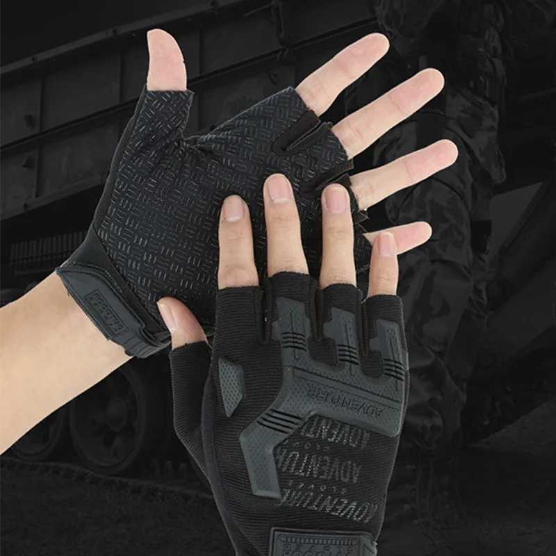 Half Finger Sports Gloves Workout Non-Slip Gel Gloves Breathable Outdoor Fingerless Gloves for Cycling Fishing Climbing Train