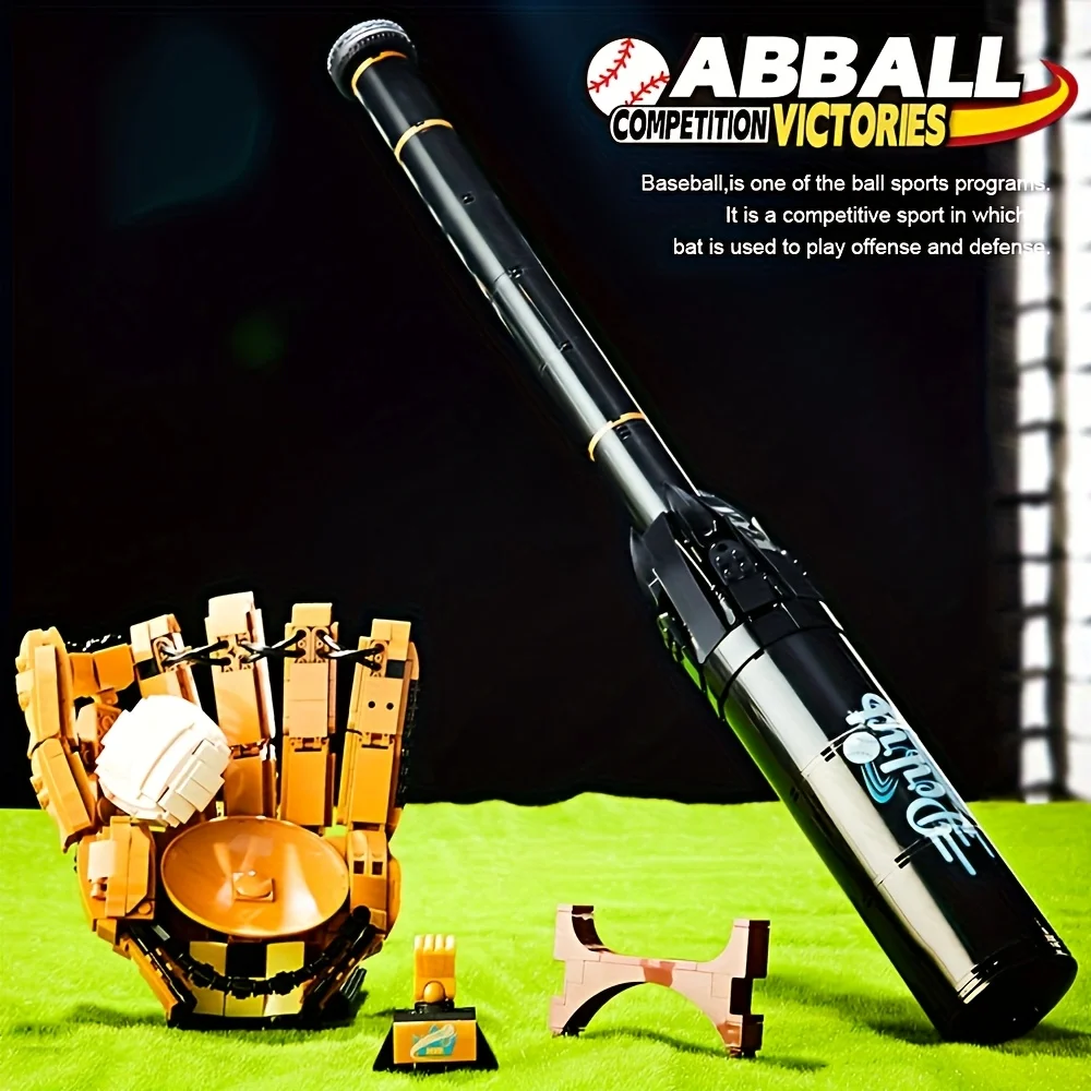 ตัวต่อ MOC อุปกรณ์เบสบอล ชุดประกอบเทคนิค ตัวต่อแบบประกอบเอง ของเล่นกีฬา ของขวัญสำหรับผู้ใหญ่ ของขวัญวันเกิด 968 ชิ้น