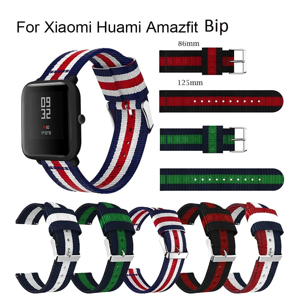 

20mm Woven Nylon Sports Strap for Xiaomi Huami Amazfit Bip SmartWatch Replacement Band Strap #COD