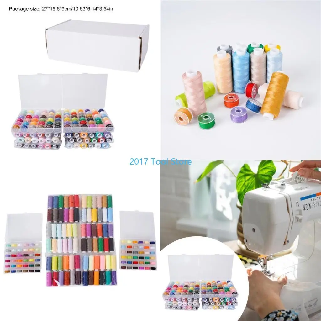 

K92A 72Pcs Polyester Sewing Thread and Sewing Machine Bobbin Thread Set with Case for Professional Tailors and Beginner Adult