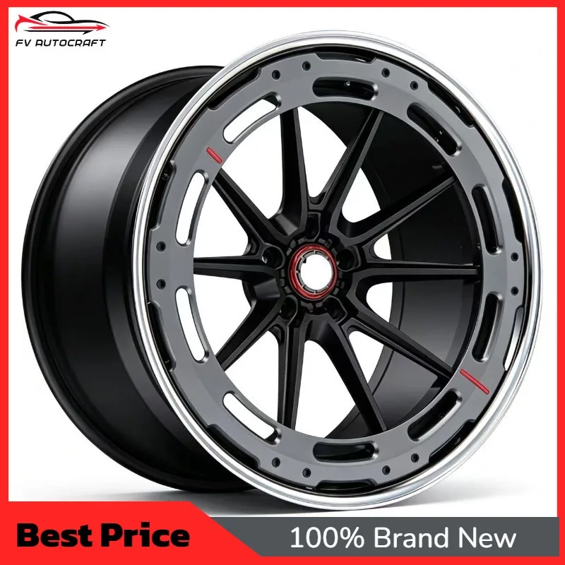 【2026】Two Piece Forged Aluminum Alloy Multi Spoke Dual Color Bright 5x120 Passenger Car Wheel Rim