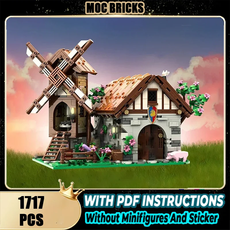 

Street View Model Moc Building Blocks Knight's Home Model Technology Bricks DIY Assembly Medieval Countryside Toys Gifts