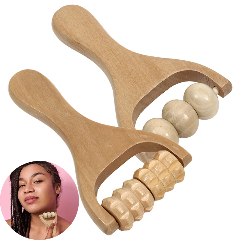 

1Pcs Wooden Massage Rollers Neck Roller Massager Wooden Trigger Point Roller Massager Muscle Roller for Back face Waist Leg Arm