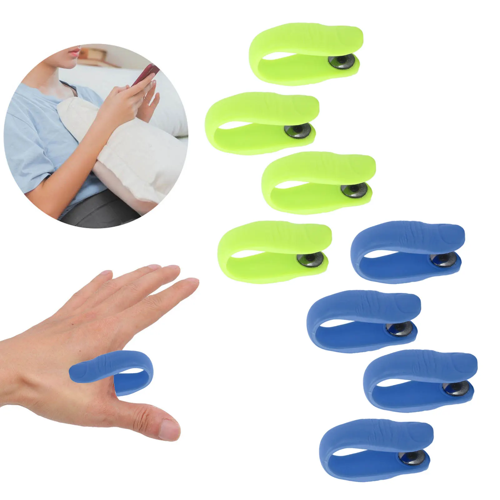 Acupressure Clip Portable Thumb Shape Acupressure Hand Pressure Point Clip with Magnet 4pcs Migraine Relief Clip
