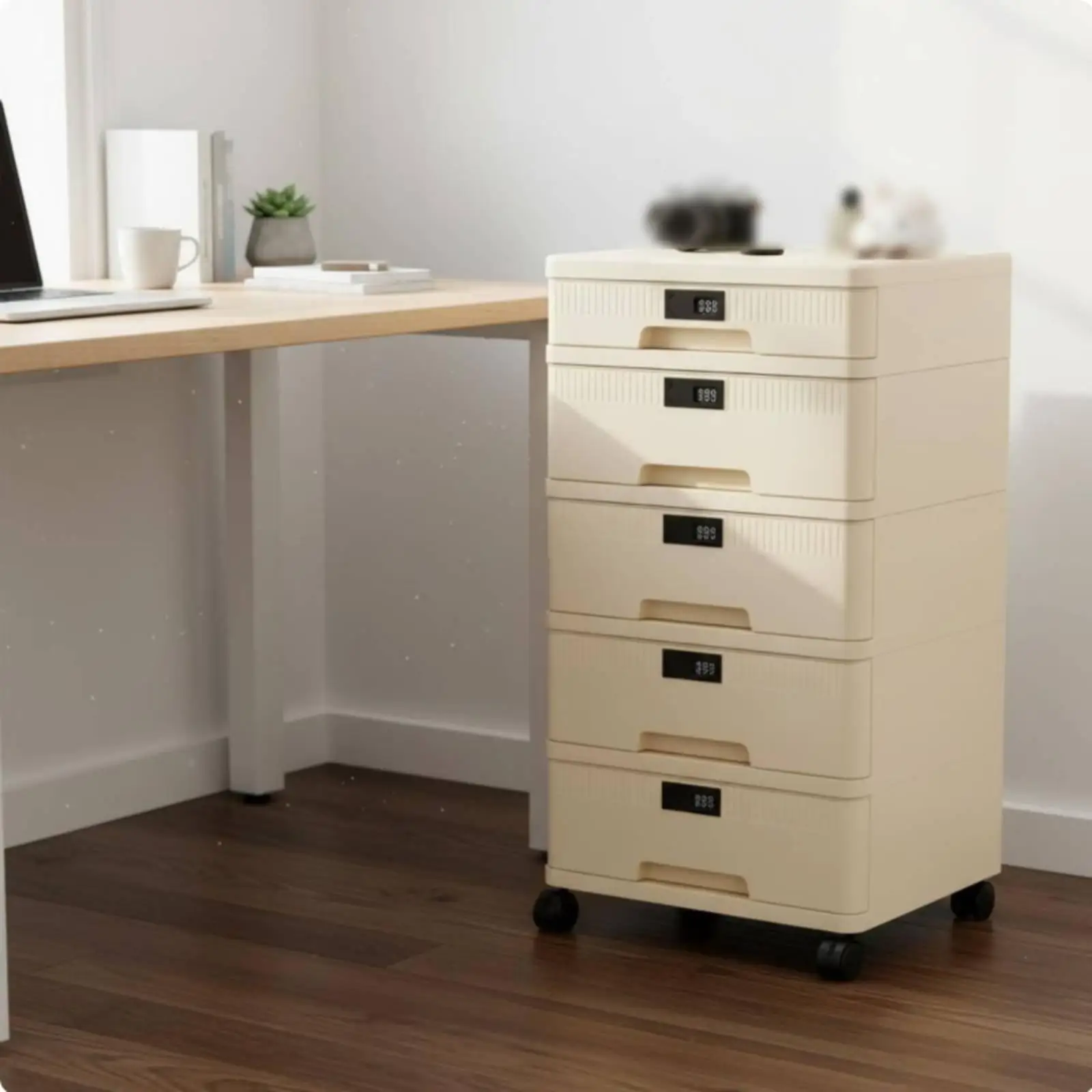 Portable Lockable File Cabinet for A4 Certificates with Smooth Rolling Wheels