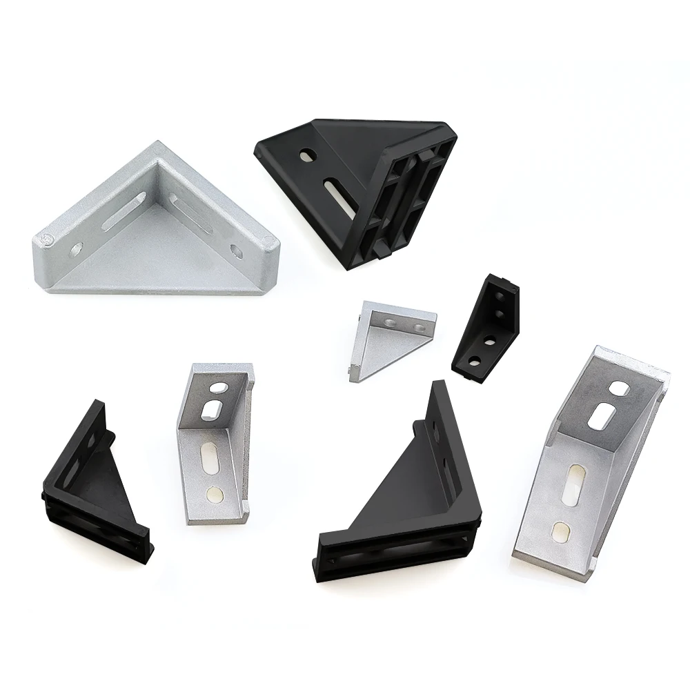 4pcs/Lot 2040 3060 4080 4590 Corner Fitting Angle L Connector Bracket Fastener for Aluminium Profile 2040 3060 4080 4590