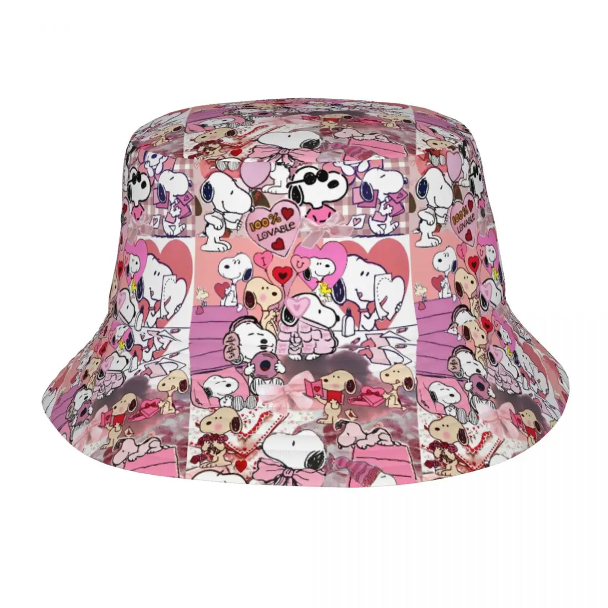 

Женские шляпы-ведра, розовые головные уборы Snoopy, головной убор для отдыха, упаковка, кепка для кемпинга, рыбалки, рыбалки, мультяшная шляпа Боб, идея подарка