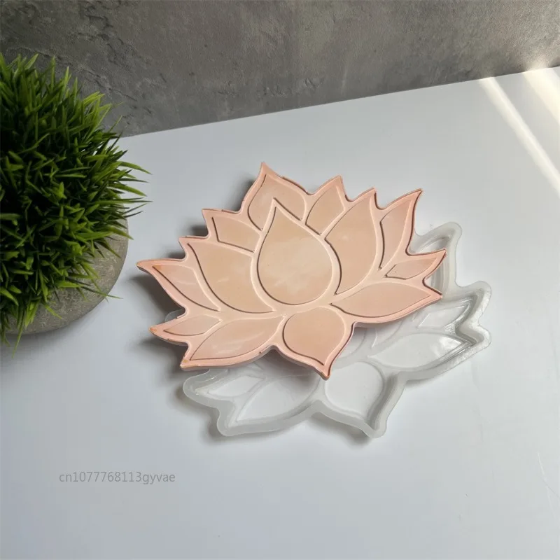 Lotus Coaster Silicone Molds DIY Cement Plaster Flower Tray Making Supplies Resin Mould Jewelry Storage Plate Cup Mat Home Decor