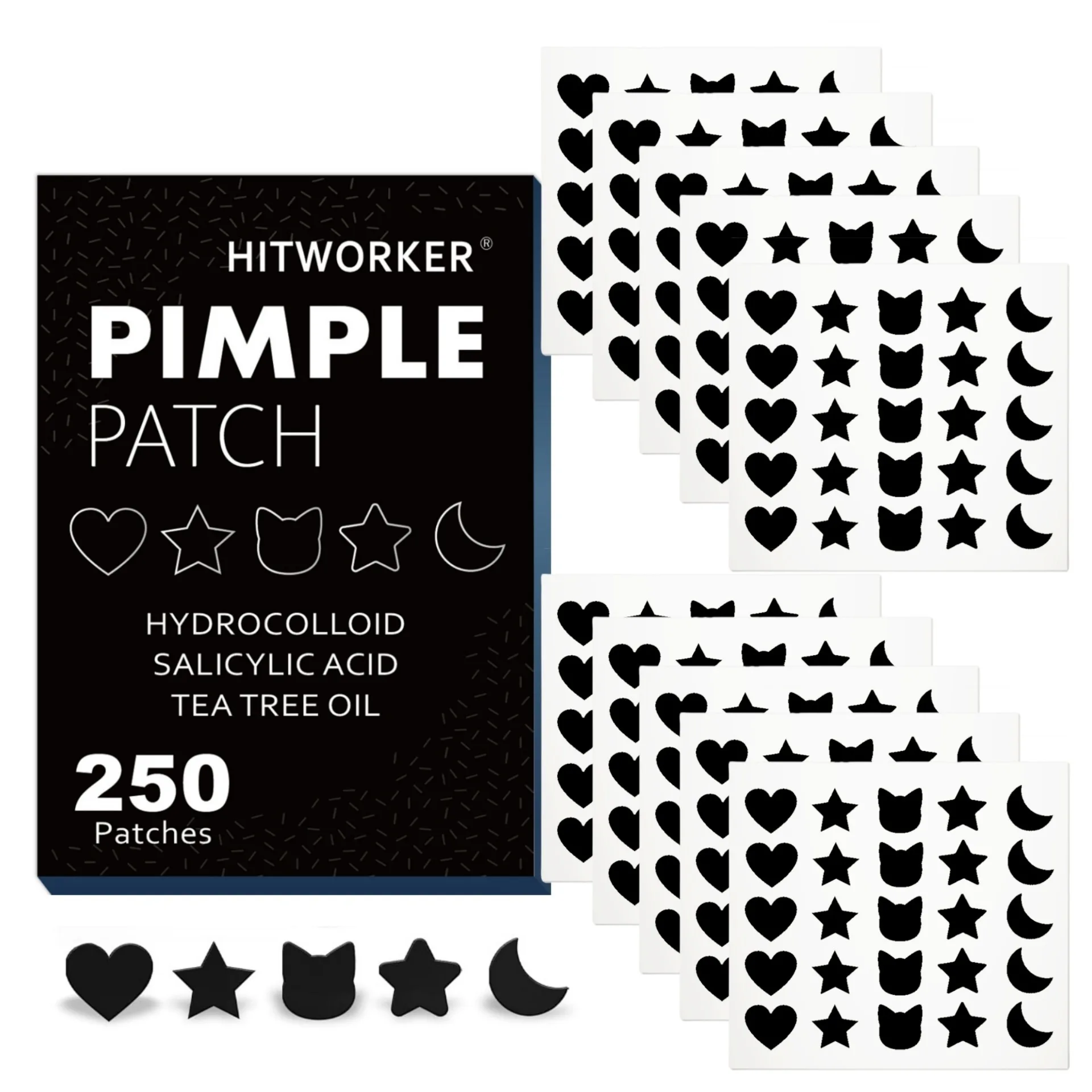 250 pieces/box of black concealer stickers, suitable for Halloween and Valentine's Day gifts