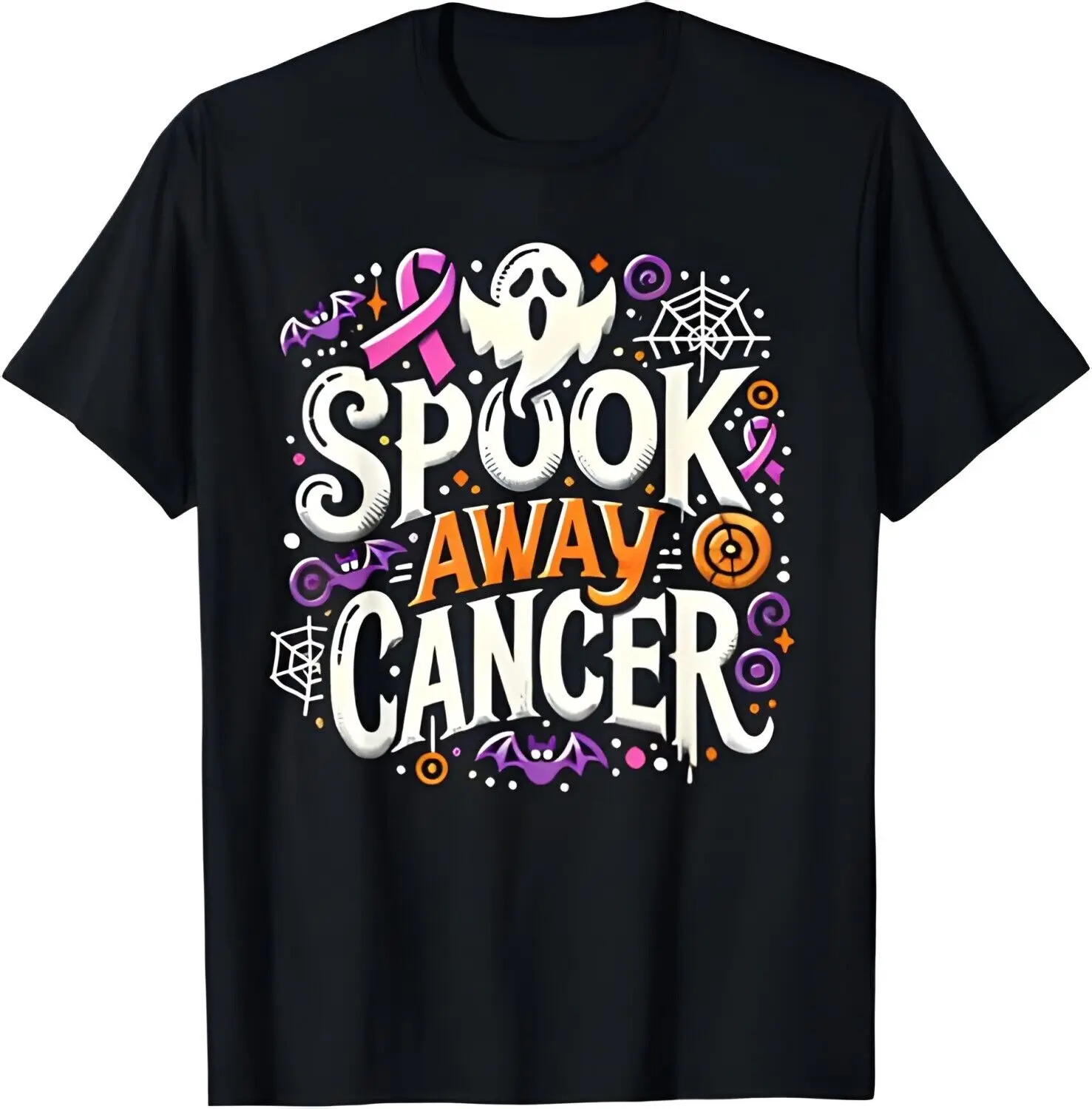 

Spook Away Cancer October Halloween Breast Cancer Awareness T-Shirt