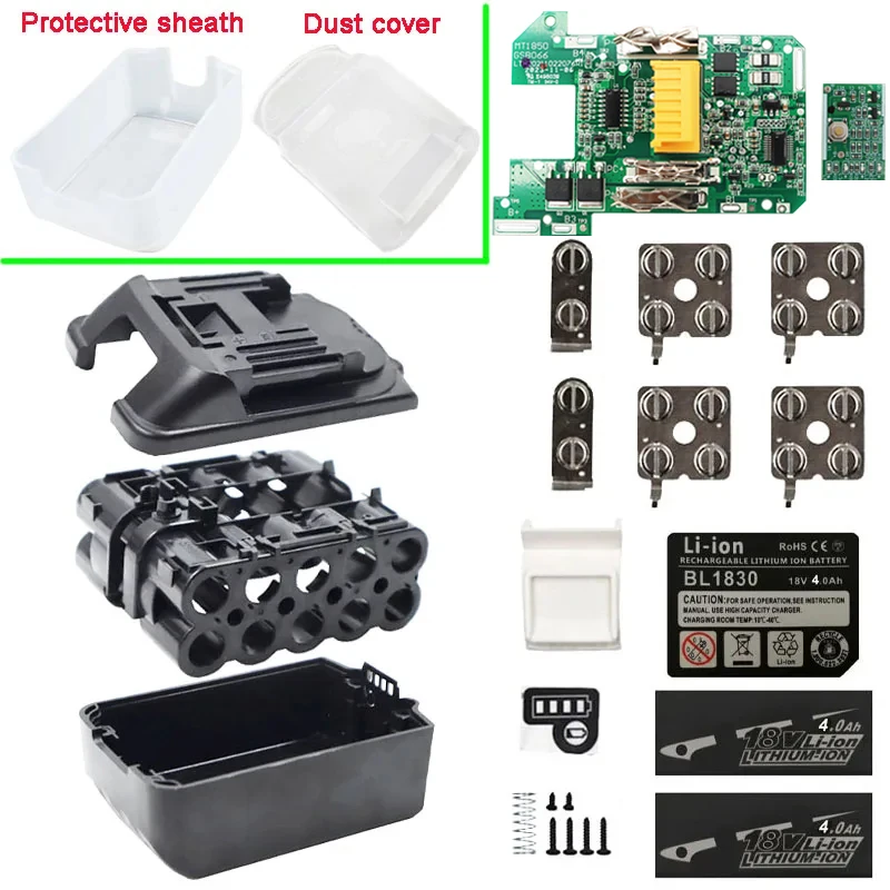 BL1830 Li-Ion Batterie Fall Lade Schutz Platine Box Für Makita 18V 3,0 Ah 6,0 Ah Label Staub UNBreak Abdeckung BL1860