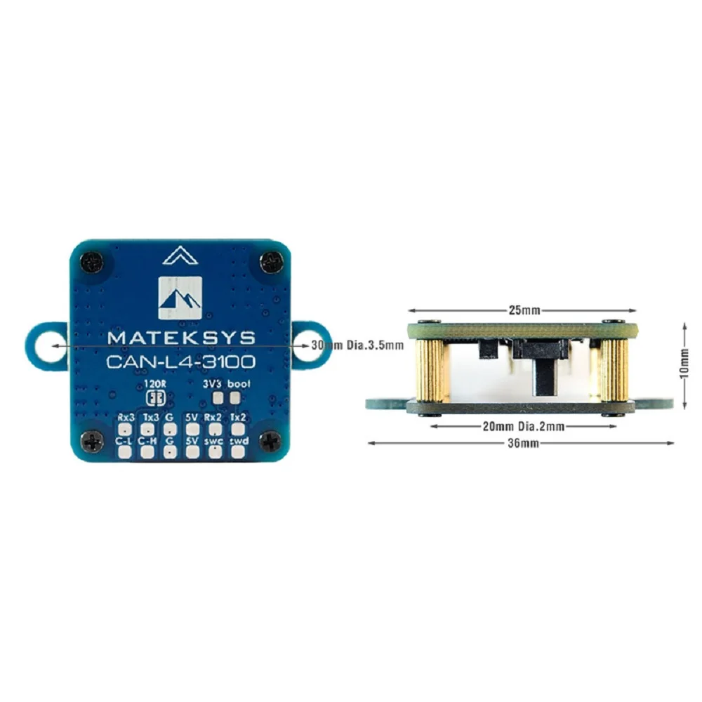 Mateksys MATEK AP_PERIPH CAN MAGNETOMETER RM3100 CAN-L4-3100