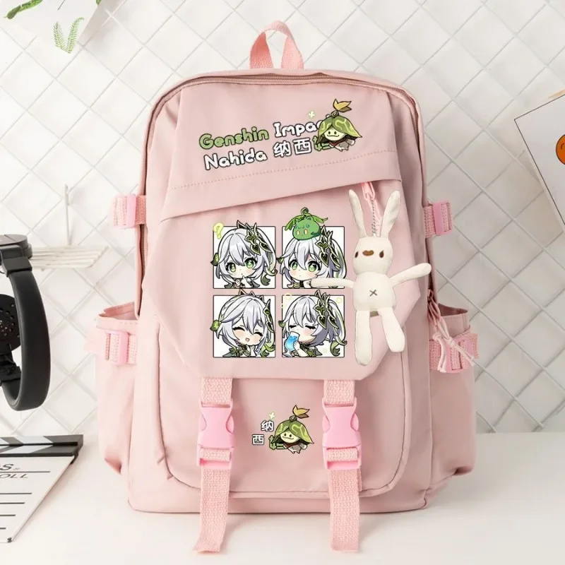 Genshin Impact Game Nahida Cute Shoulder Bags Cartoon Lesser Lord Kusanali Schoolbag Outdoor Travel Backpack Birthday Gifts