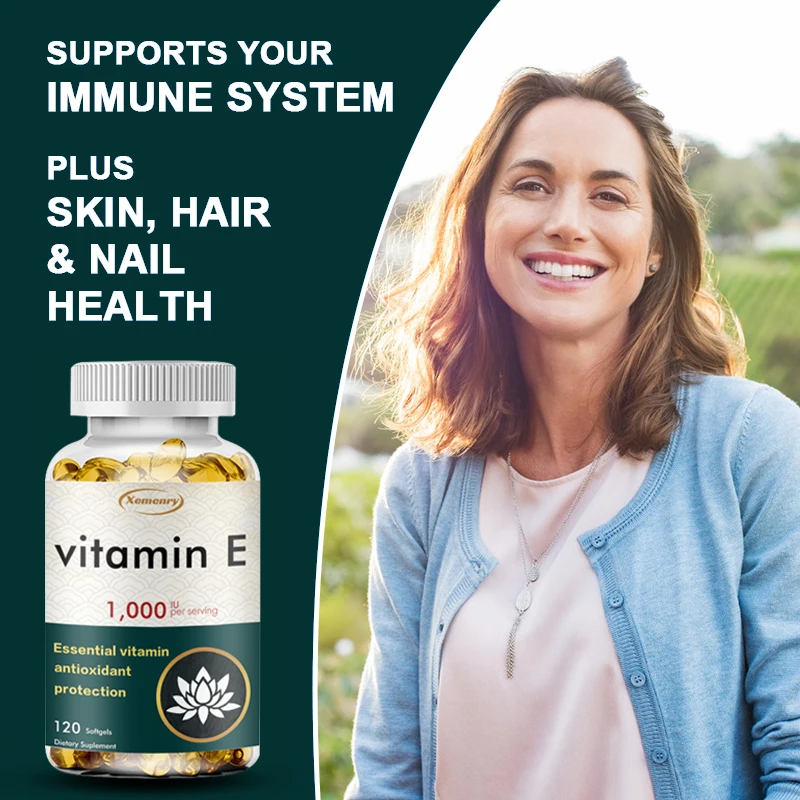 Premium Vitamin E Oil Capsules - Support skin, heart and immune health Highly Absorbable, Vegan, Non-GMO