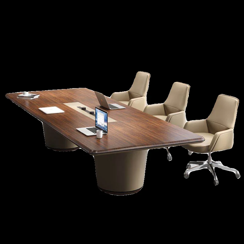 

High-end conference long table large strip table meeting room table and chair combination