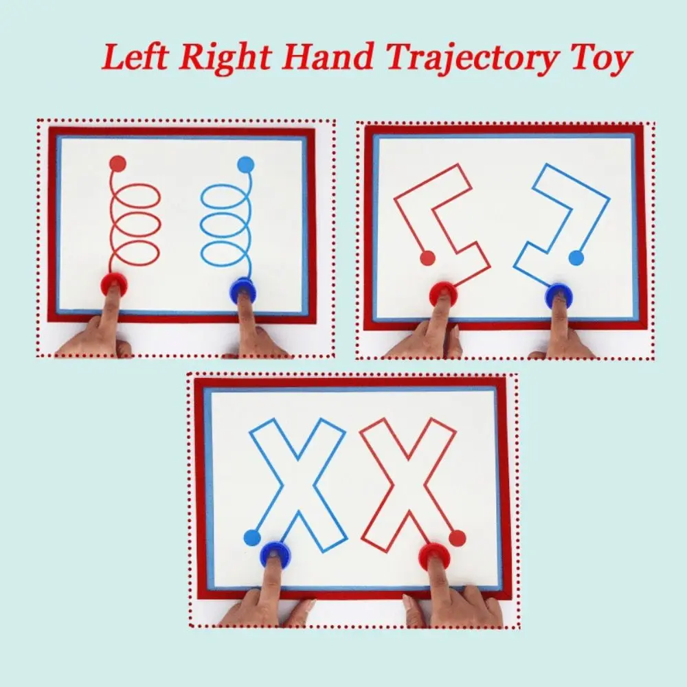 Patrón de trayectoria de mano izquierda y derecha de papel, desafíos de coordinación de mano ocular cognitiva Montessori, pensamiento lógico