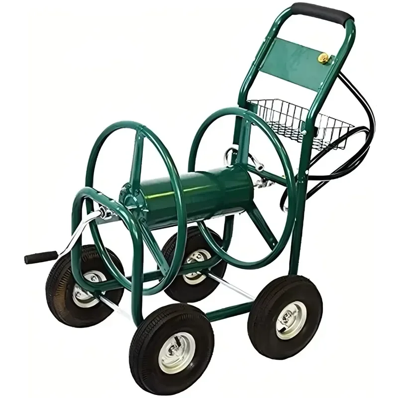 for Stainless Steel Four Wheel Platform Garden Hose Reel Cart Industrial Grade Storage OEM Customizable Factory Supply