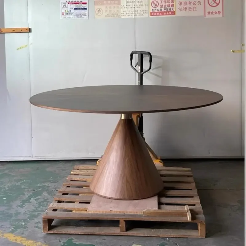 

AA Minimalist round solid wood dining table Modern light luxury ash wood flying saucer round table