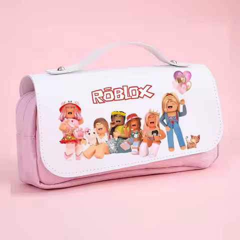 Game Roblox Pencil Case Cute Pink Pouch Large Capacity Pen Storage Bag Creative Stationery School Supplies for Girls Boys Gifts