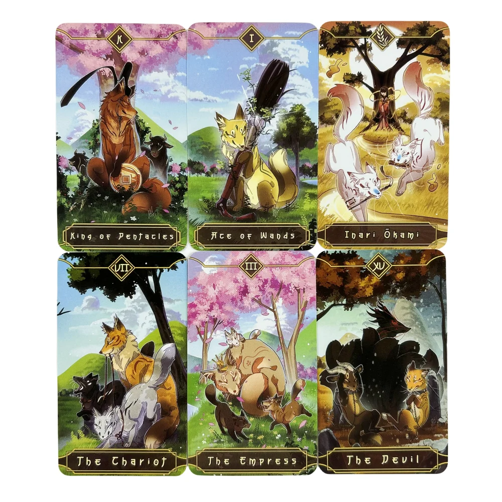 Seasonal Fox Tarot kitseysu to kitsune tarot 78 Cards Tarot english version