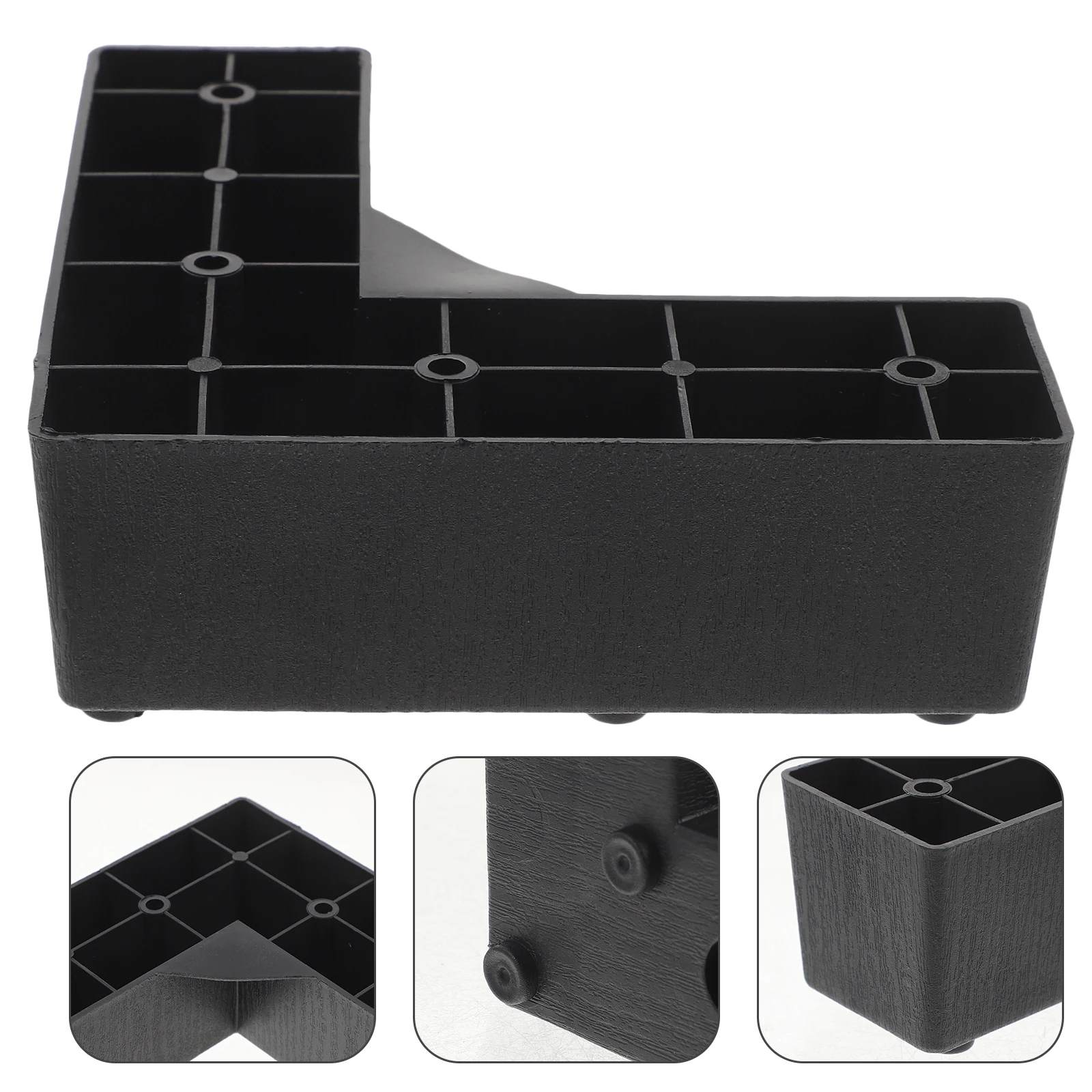 

4pcs Plastic niture Risers Bed Sofa Couch Riser Heavy Duty Table Chair Legs Floor Protector L-Shaped Adaptable Washer Fridge