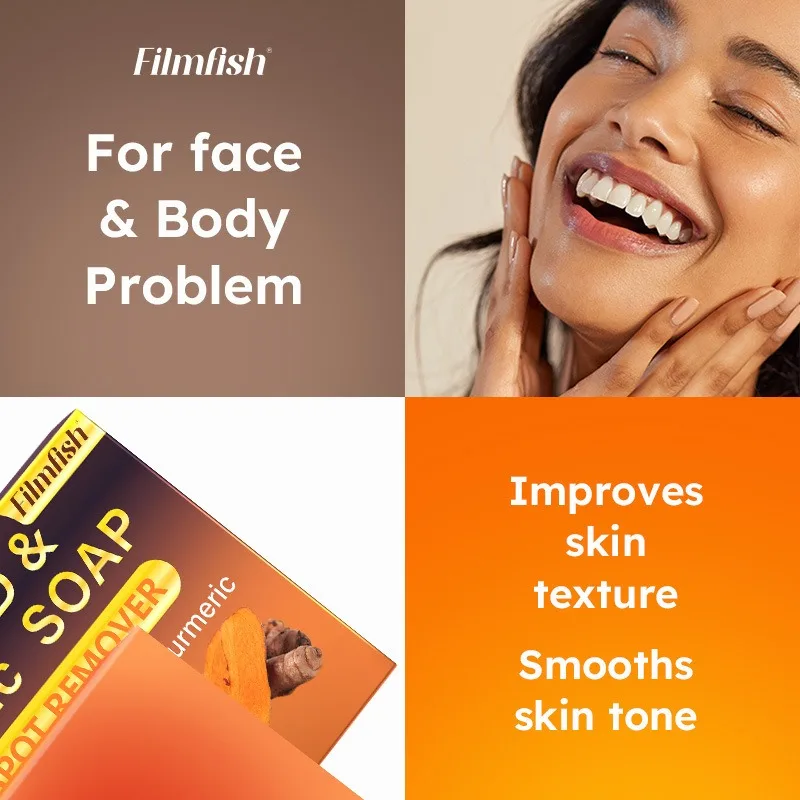 

Turmeric Kojic Acid Soap For Dark Spots Brightening And Lightening Skin Exfoliating Bar For Glowing Skin Tone Treatment