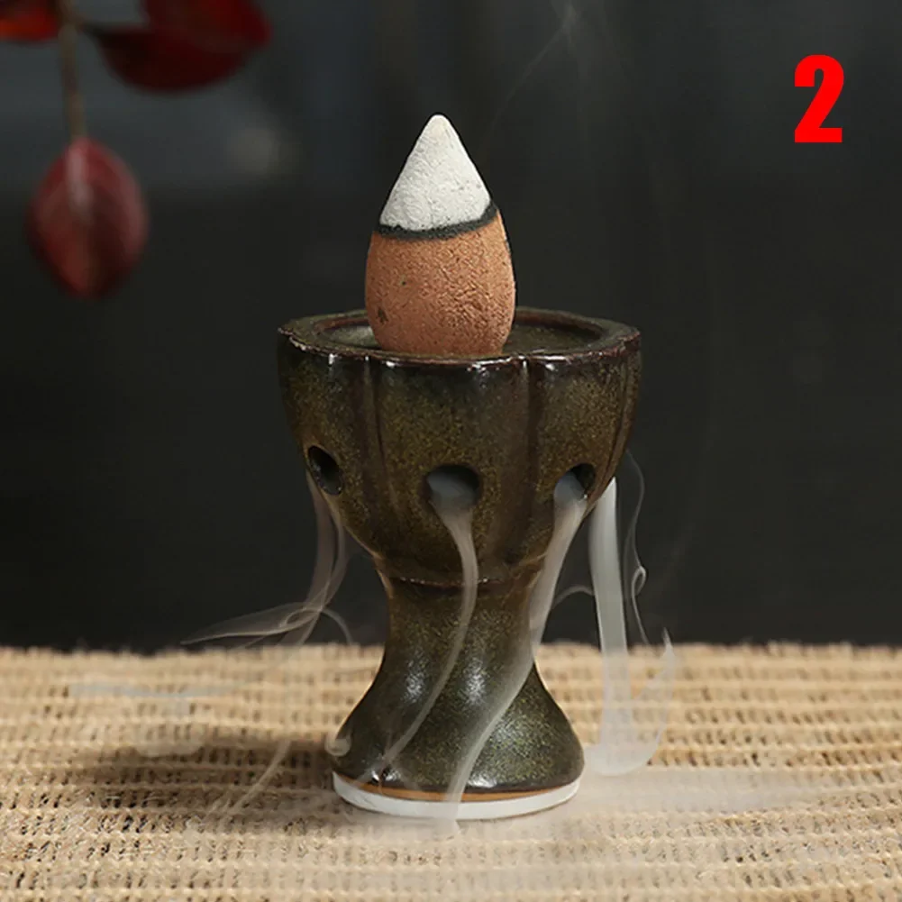 Unique Backflow Incense Burner, Handcrafted with Natural Clay, Enhances Sleep Quality and Provides Aromatherapy