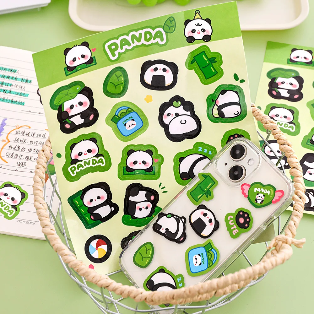 Adorable Panda Stickers Cute Cartoon Decals for Kids DIY Crafts Scrapbooking Student School Supplies Small Creative Gift