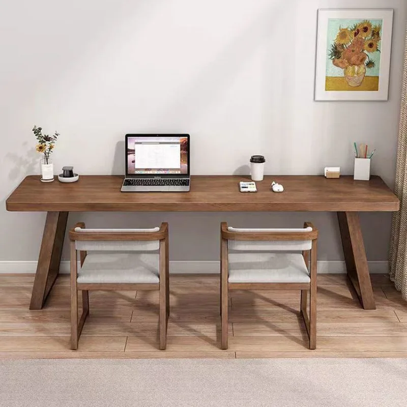 جميع مكاتب الدراسة المصنوعة من الخشب الصلب، طاولة الدراسة المنزلية البسيطة، مكتب الكتابة لغرفة النوم #4