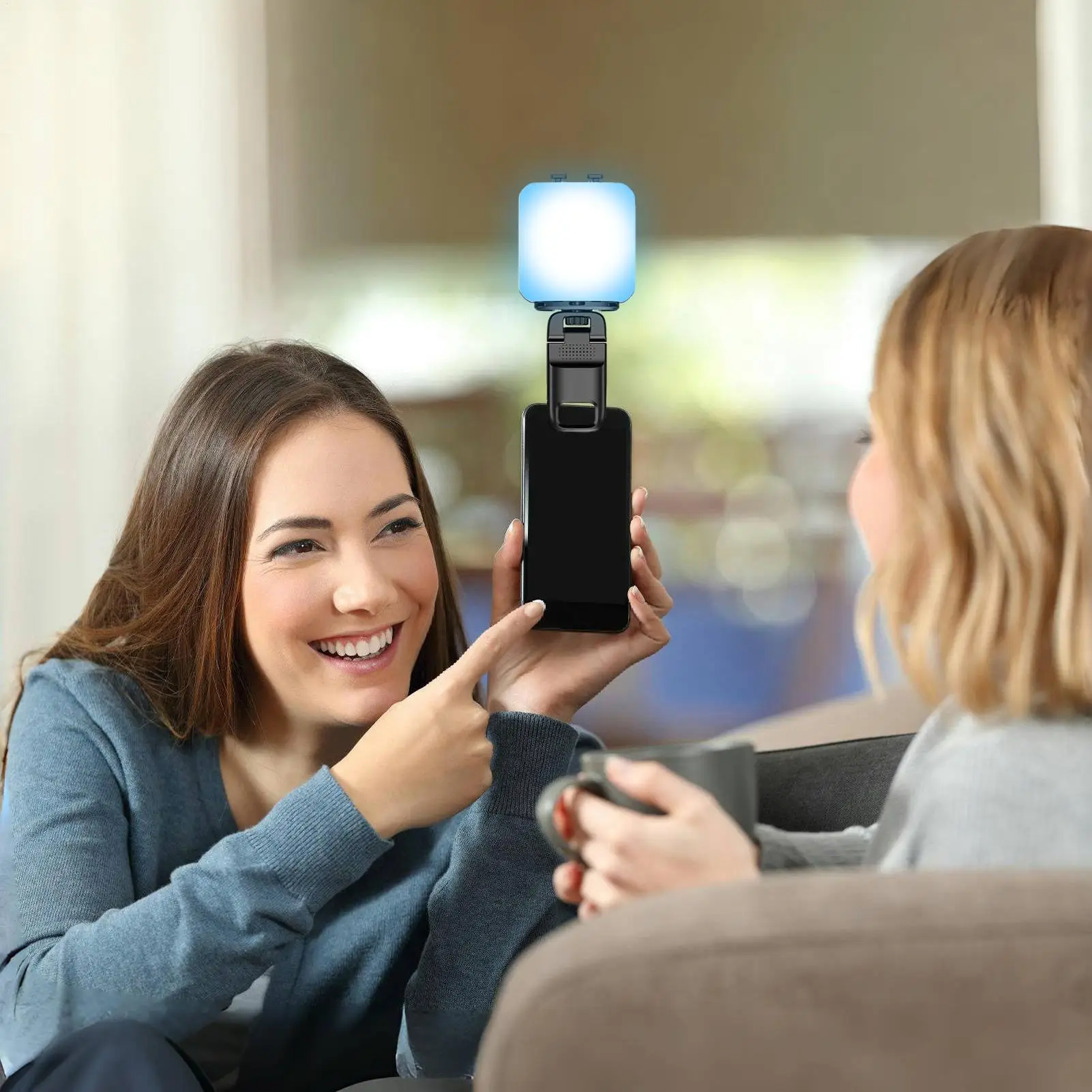 Phone Light Photography Lights With 3-Color Lighting And RGB Mode Clip On Flashlight Rechargeable For Content Creation Tablet