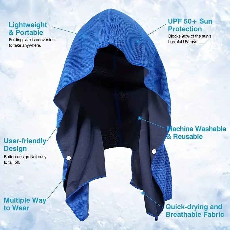 Outdoor Hiking Scarves U-shaped Cold Hoodie Towel Beach Camping Gym Sun Protection Quick Drying Exercise Cool Towel Bandana