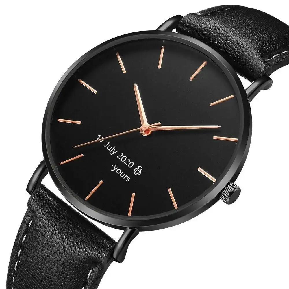 Personalisasi Nama Foto Jam Tangan Quartz Kustom Dengan Logo Cetak untuk Hadiah Wanita Pria