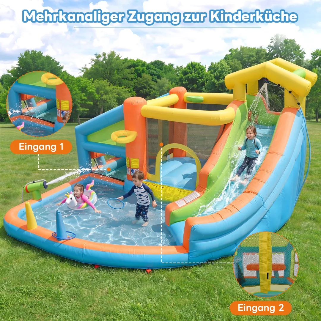 Château gonflable pour enfants, parc aquatique gonflable pour enfants, jouets aquatiques d'extérieur, château d'extérieur, 360*350*210 cm