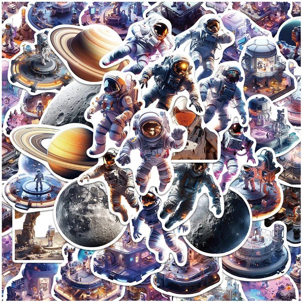 

10/30/50pcs Outer Space Series Astronauts Stickers Cool Cartoon Sticker for Phone Suitcase Skateboard Stationery Decals Packing