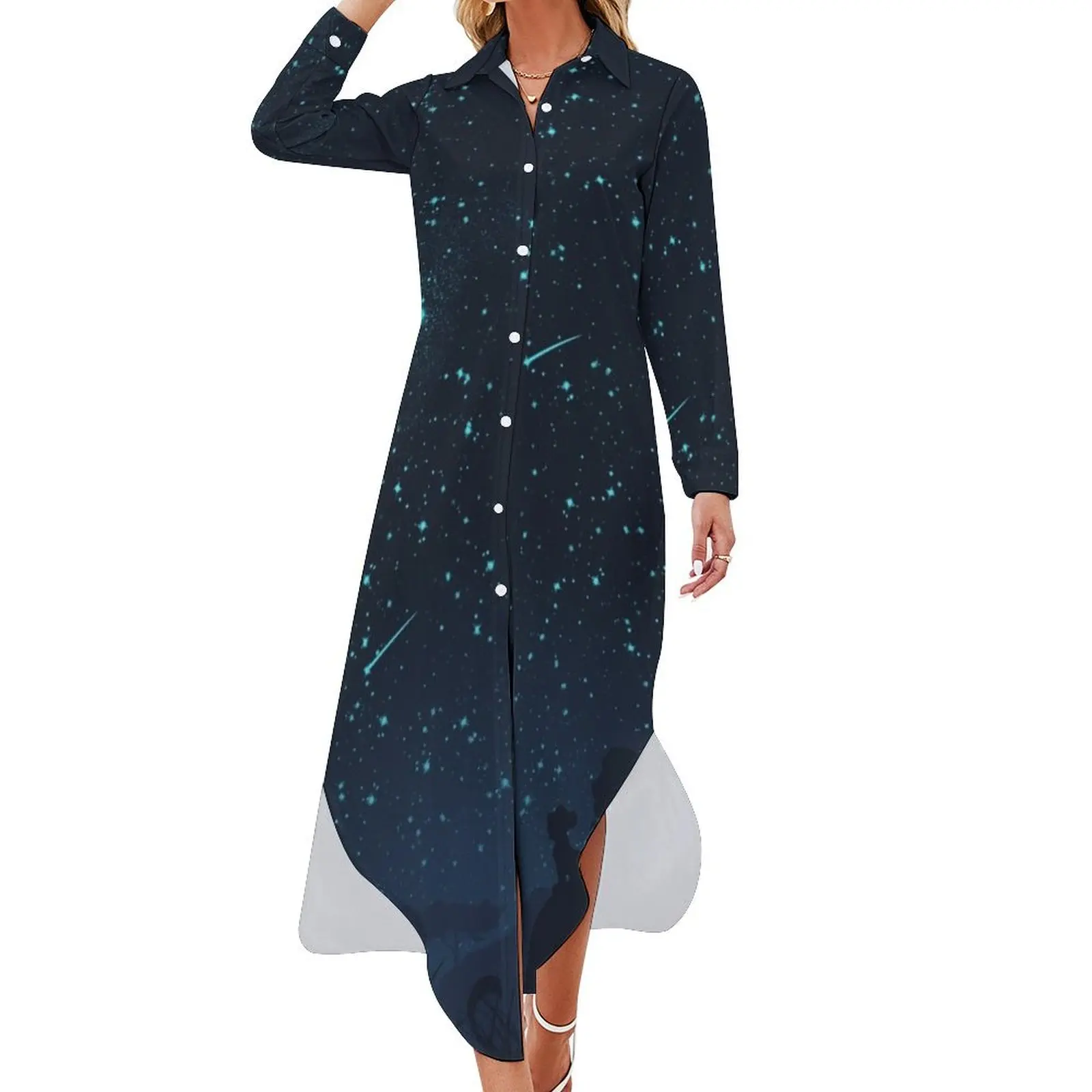 

Under The Stars Long Sleeved Shirt Dress Dress woman women's summer dress 2024 Women's summer