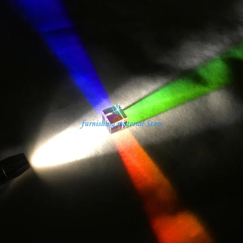 

Y5GD Color Prism Square Prism Color-Collecting Prism 6-Sided Cube with Light Box Optical Glass Lens for Cross Dichroic Mirror