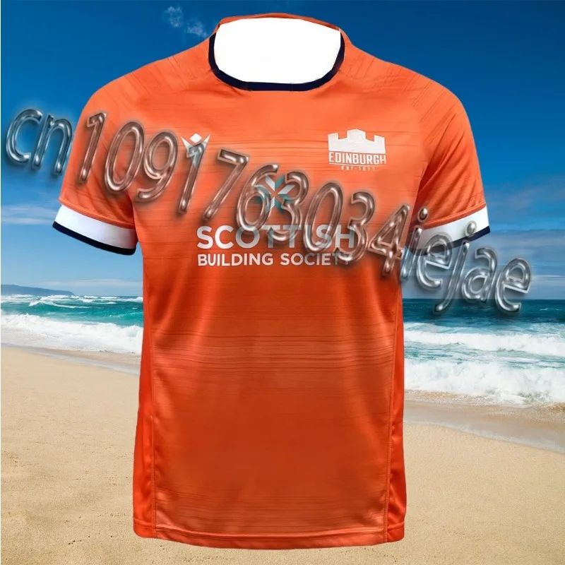 

MOTO-Summer Edinburgh Rugby Jersey Men Women Clothes Sports Casual Shirts Round Neck Short Sleeved Fast Dry Breathable Clothes