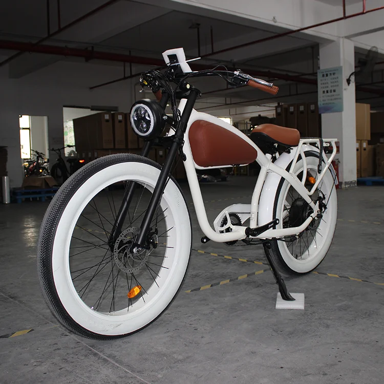 Beach Fat Tire Electric Bike 26 Inch Fat Tire Chopper Ebike Pedal Alloy Frame Vintage Cruiser Ebike image 4