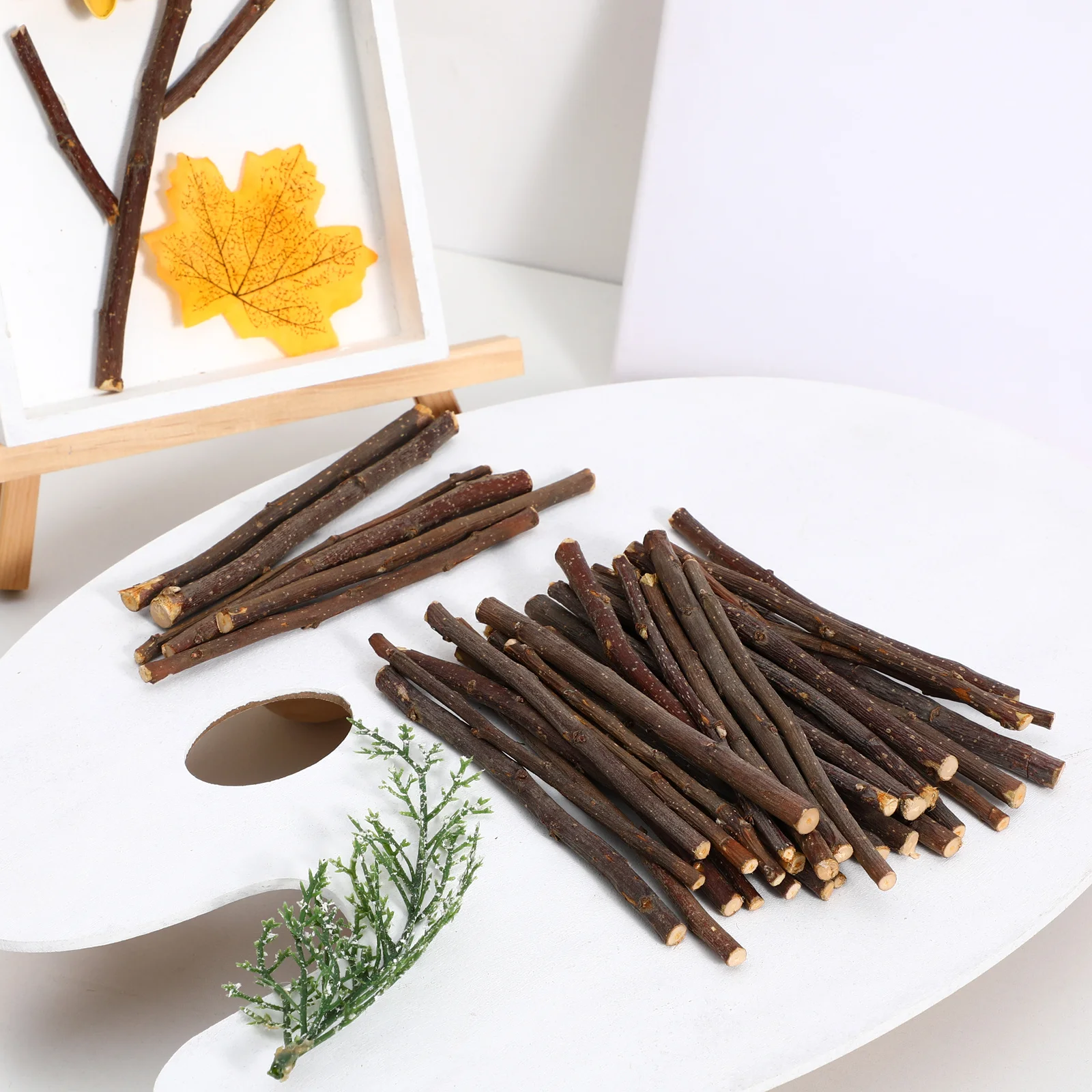 40 قطعة من العصي الخشبية المصنوعة يدويًا فروع خشبية ملحقات ديكور للمهرجانات هدية سجل أعواد خشبية ديكور عصا خشبية