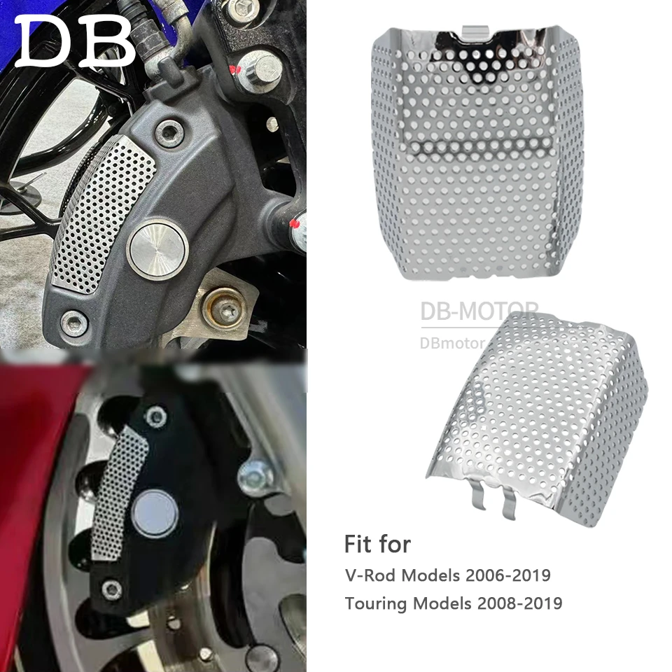 

Motorcycle Front Caliper Screen Steel Inserts Cover Fit For Harley Touring 2008-2019 V-Rod 2006-2019 Models