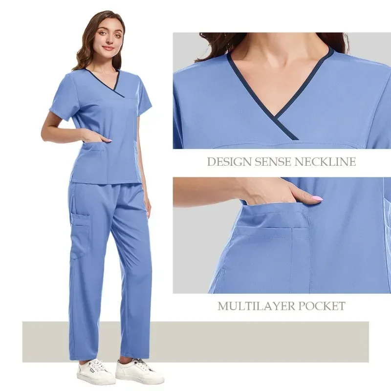 Hot Sell Peeling Anzüge Stretch atmungsaktive Frauen Sets Jogger Pflege Peelings Uniformen Medical Spandex Krankenhaus Peelings Uniformen Sets