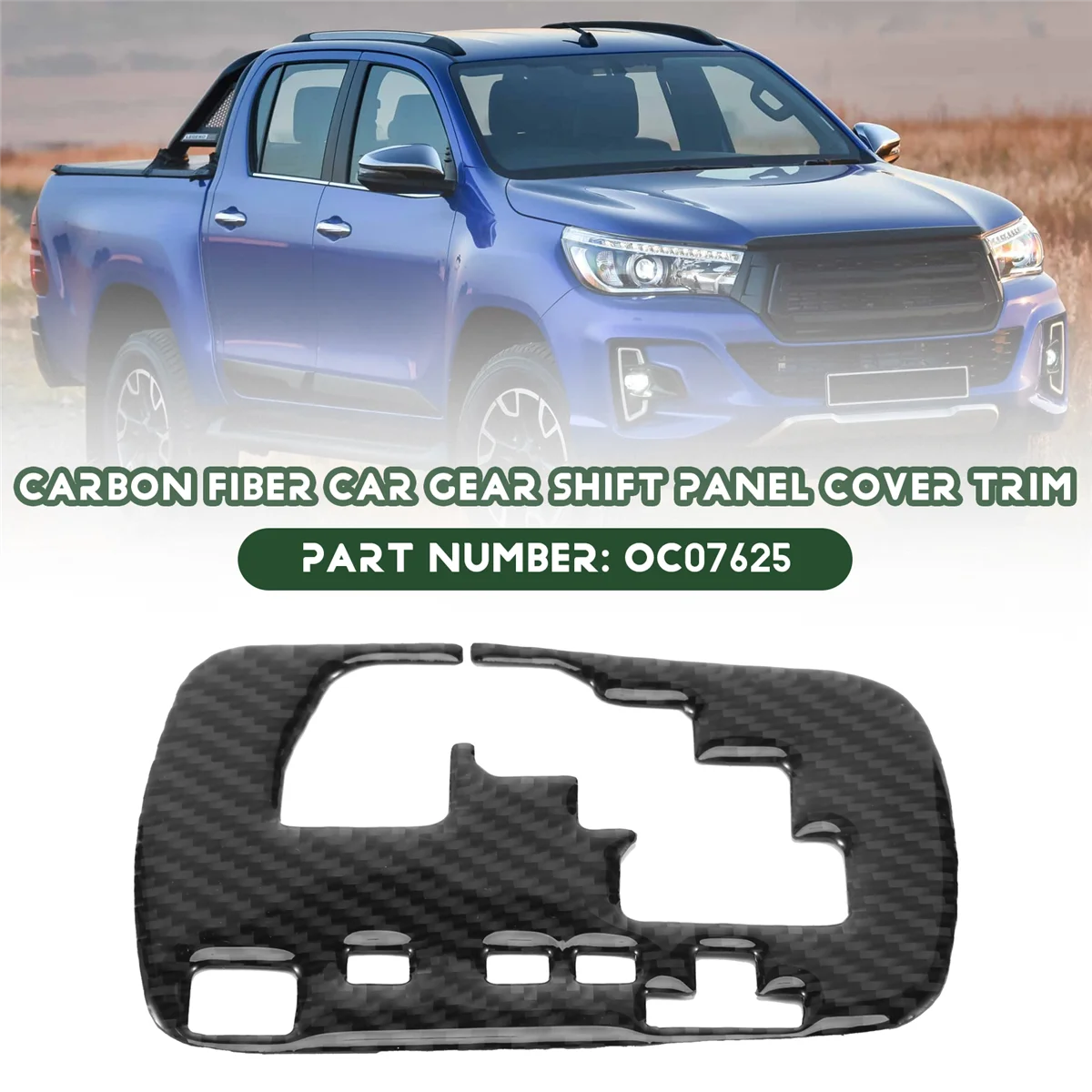 AT77 สําหรับ Toyota HILUX 2015-2021 คาร์บอนไฟเบอร์เกียร์รถเกียร์ SHIFT PANEL จัดแต่งทรงผมรถภายในรถ