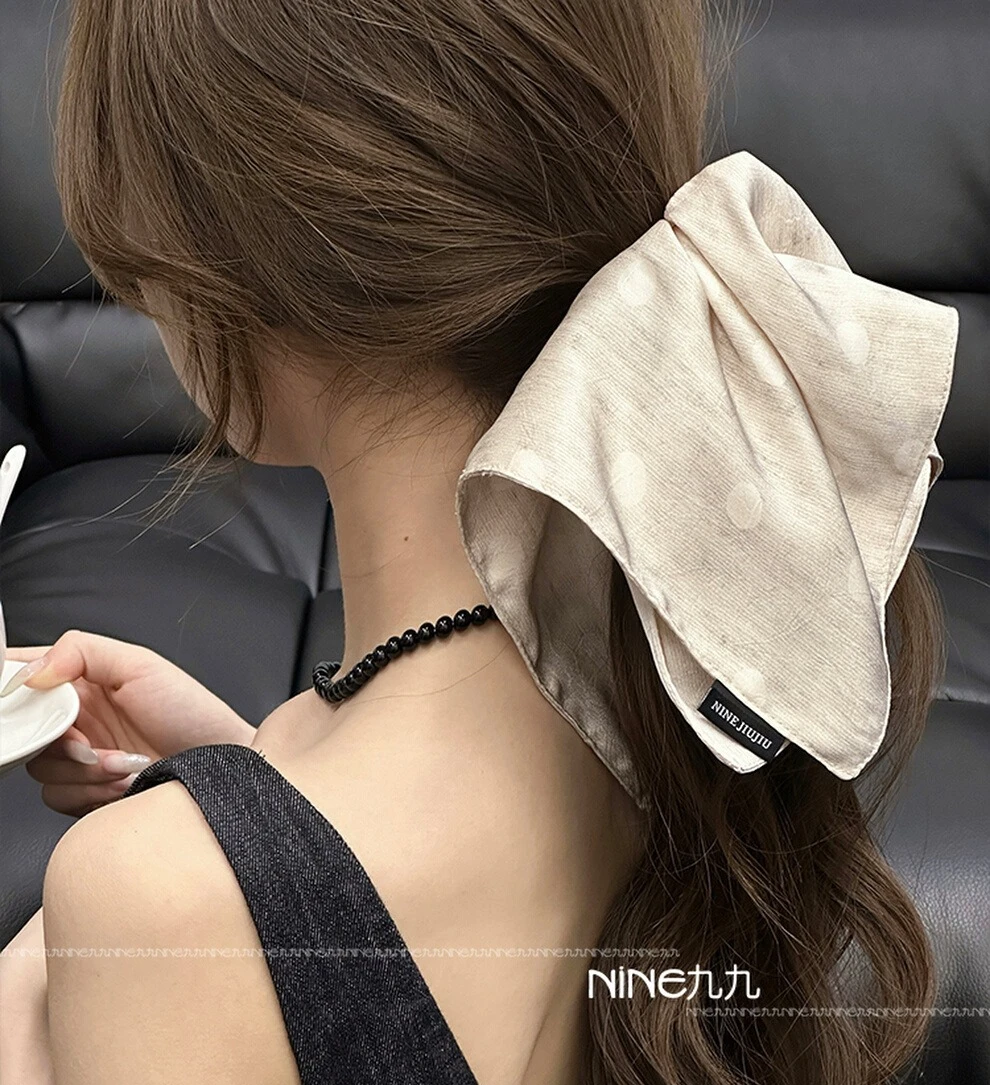 

French haute satin temperament elegant ponytail hair rope versatile headgear