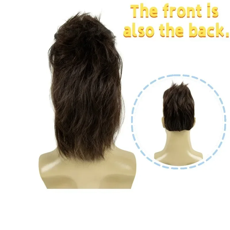 大人男性のカラースタイル モホーク パンクロック スパイキー ウィッグ ストレート スパイキー ハロウィン ファンシー、合成ソフトファイバーヘア、グループアニメパーティー