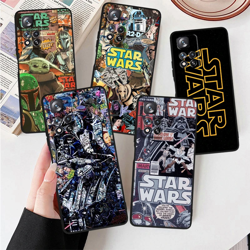 Anime Star Wars Jedi For Xiaomi Redmi Note 12 12S Turbo 11 11T 11S 10 10S 9 8 8T 7 Pro Plus 5G Black Phone Case Cover