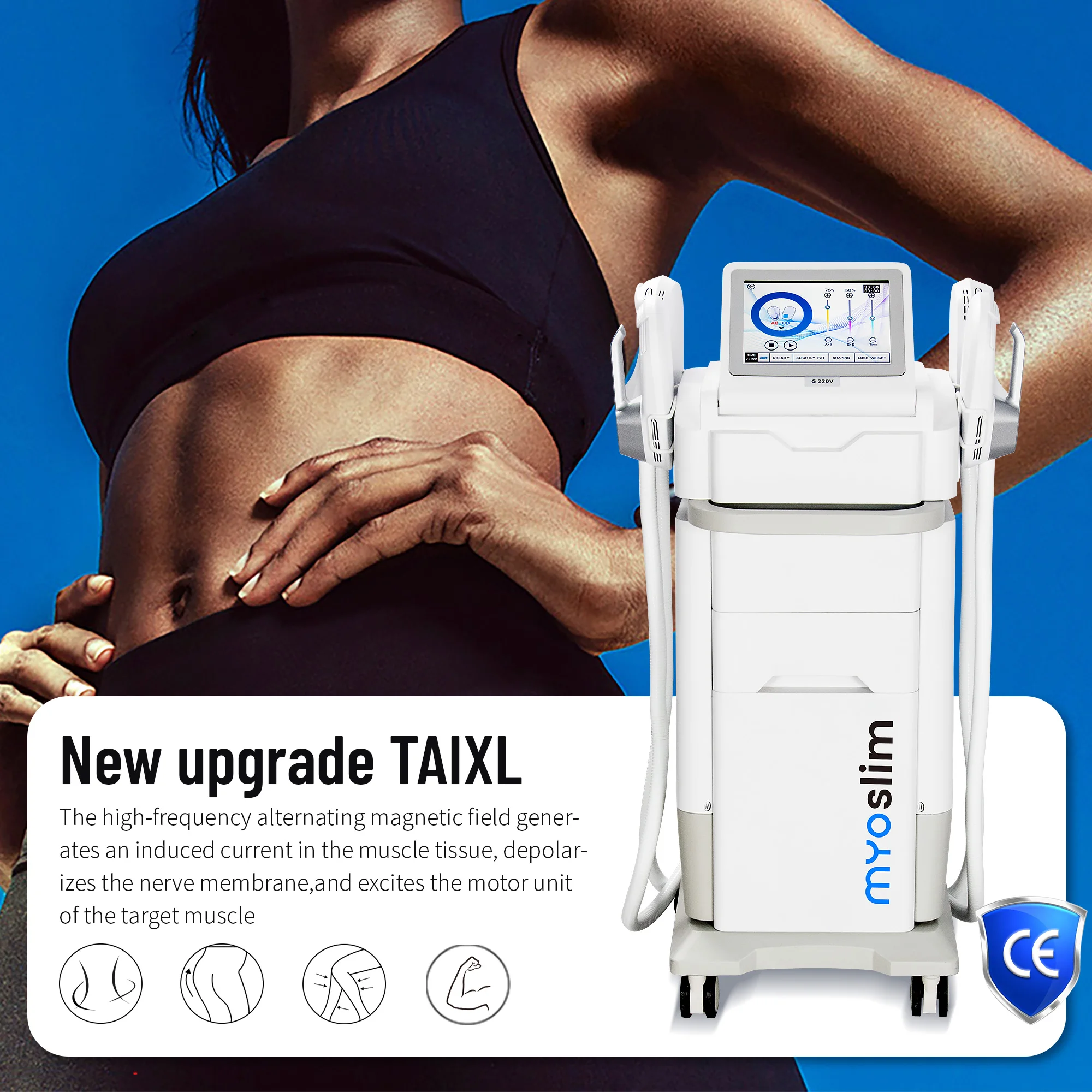 

EMS стимуляция мышц MYOSLIM стимулятор мышц для похудения 200 Гц 6500 Вт HI-EMT RF Machine Salon